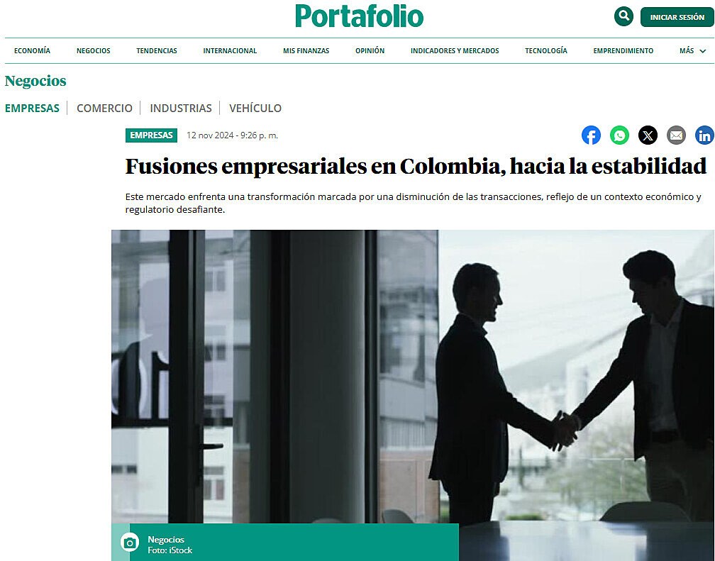 Fusiones empresariales en Colombia, hacia la estabilidad